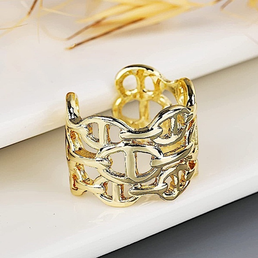 Mariner Triple Stack Gold Plated Ring